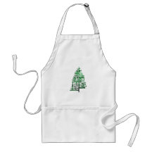 Christmas tree green of shapes mottled apron