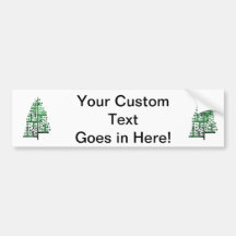 Christmas tree green of shapes mottled bumper sticker