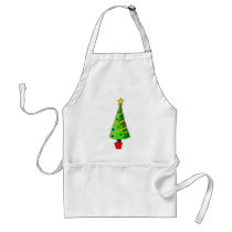 Christmas Tree Illustration Apron