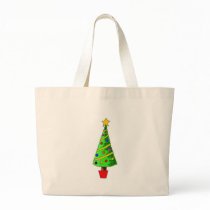 Christmas Tree Illustration Canvas Bag