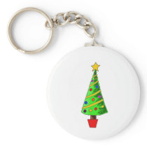 Christmas Tree Illustration Key Chains
