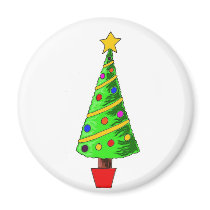 Christmas Tree Illustration Magnets