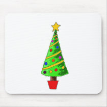 Christmas Tree Illustration Mouse Pads