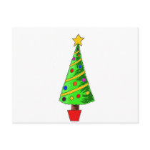 Christmas Tree Illustration Post Cards
