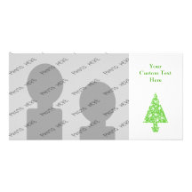 Christmas Tree in Green and White. Photo Greeting Card
