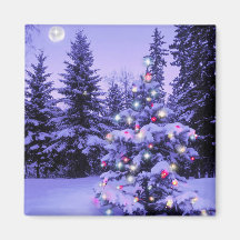 Christmas Tree in the Forest Fridge Magnets