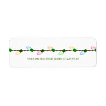 Christmas Tree Lights Address Mailing Labels
