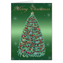 Christmas Tree Merry Christmas Greeting Card