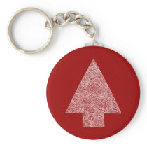 Christmas Tree on Red keychains