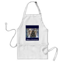 Christmas tree on street aprons