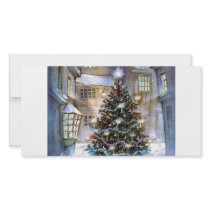 Christmas tree on street personalized photo card