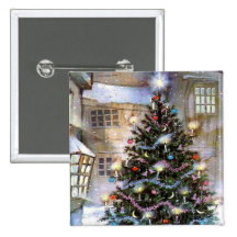 Christmas tree on street pin