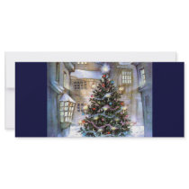 Christmas tree on street customized rack card