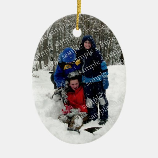 Christmas Tree Oval Photo Template Ornament