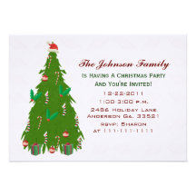 Christmas Tree Party Invitations