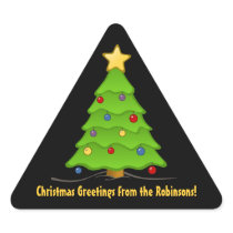 Christmas Tree  Personalized Triangle Stickers