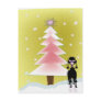 Christmas tree postcard - with a poodle
