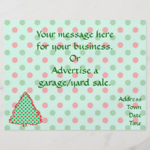 Christmas Tree: Red and Green Polka Dots Personalized Flyer
