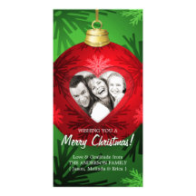 Christmas Tree Red Ball photo card
