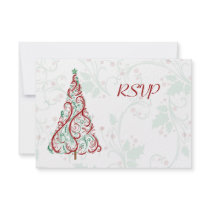 Christmas Tree RSVP Card Personalized Invite