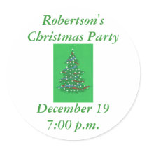Christmas tree, save the date party stickers