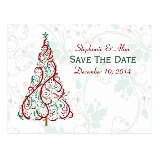 christmas tree save the date postcard zazzle christmas tree save the date postcard zazzle