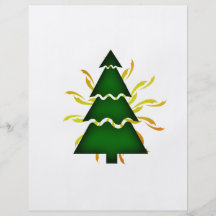Christmas tree sectional with yellow waves behind. custom flyer