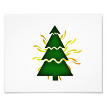 Christmas tree sectional with yellow waves behind. photo print