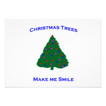 Christmas Tree Smiles Custom Invitations