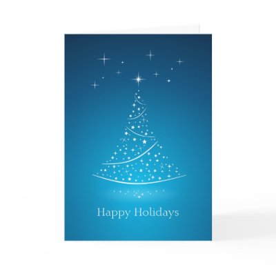 Christmas Tree Stars (Blue) card by BluePlanet