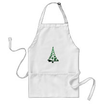 Christmas Tree stars n dashes mottled green Apron