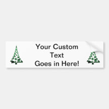 Christmas Tree stars n dashes mottled green Bumper Sticker