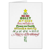 Christmas Tree Subway Art Greeting Card