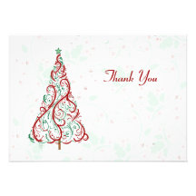 Christmas Tree Thank You Card Personalized Announcements