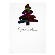 Christmas Tree with Christmas Songs Invitation
