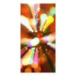 Christmas tree with light beams personalized photo card