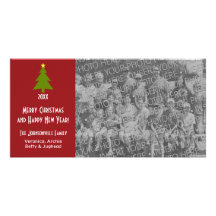 Christmas Tree with one large photo Custom Photo Card