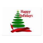 Christmas Tree with Red Ribbon Business Cards