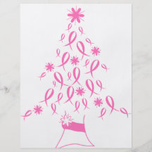 Christmas Tree with Ribbons Breast Cancer Full Color Flyer