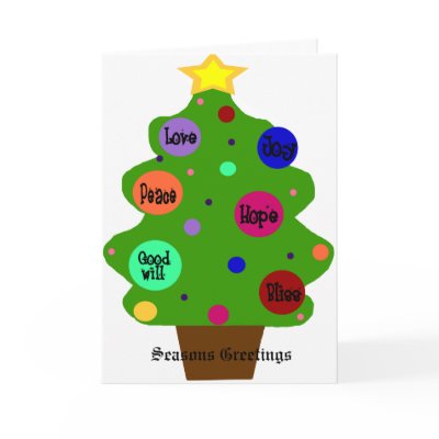 Christmas tree with sayings card by marcya7