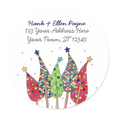 Christmas Trees Address Labels Sticker by tiffjamaica