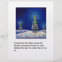 Christmas trees fun colourful original art paintin flyers