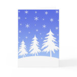 Christmas trees on mountain greeting cards