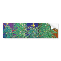 Christmas Trees Painting Bumper Sticker