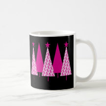 Christmas Trees - Pink Ribbon Mug