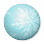 Christmas Turquoise Bubble Snowflakes Magnet