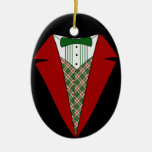 Christmas Tuxedo, Red and Green Elf ornaments