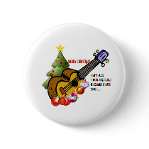 Christmas Ukulele Shirt Button