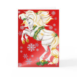 Christmas Unicorn poster Greeting Cards