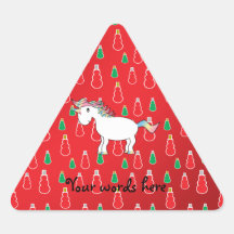 Christmas unicorn red snowman pattern sticker